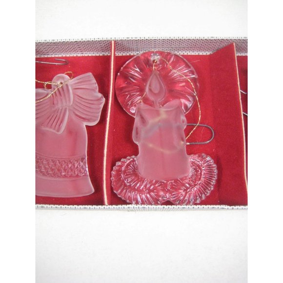 Bleikristall Christmas Glass Ornaments 5 Vintage Tree Santa Western Germany - Picture 7 of 13